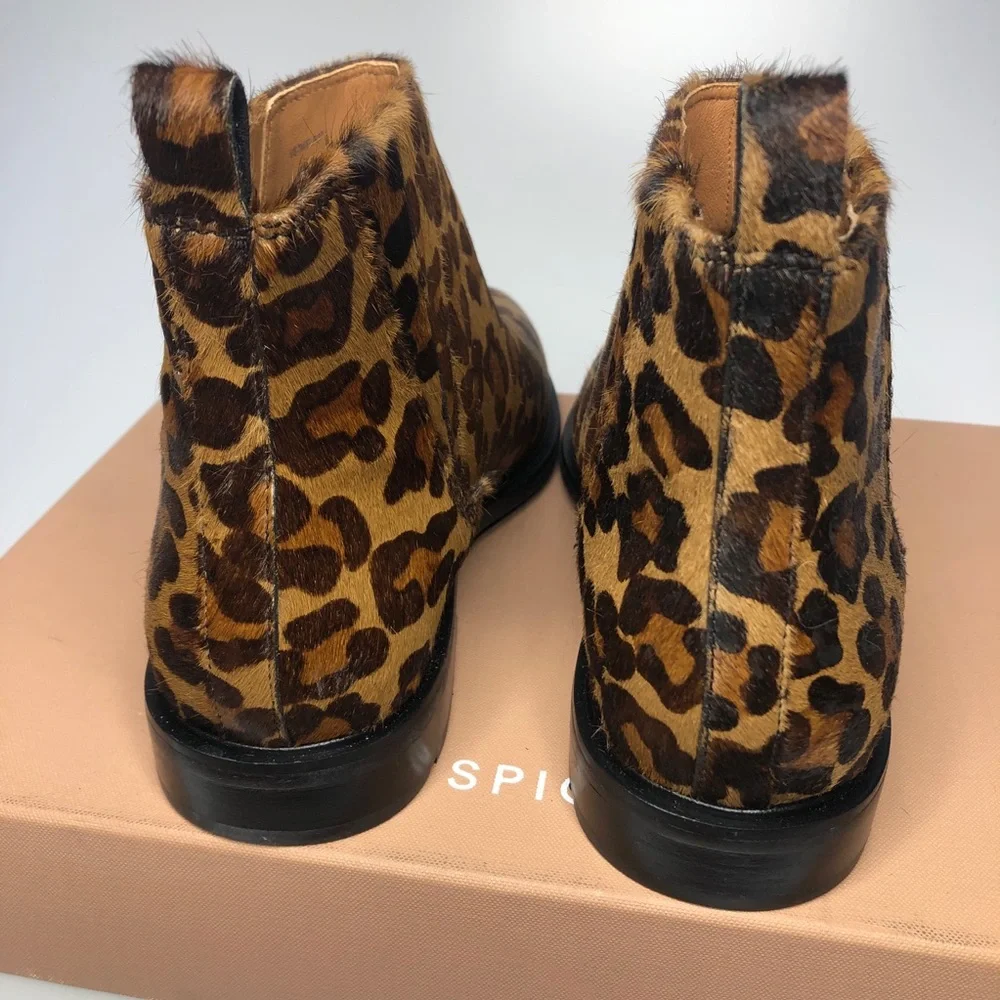 Via Spiga Emelin Cheetah Print Leather Ankle Boot